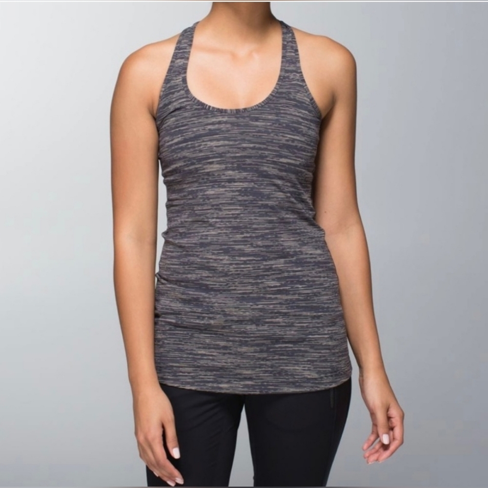 Lululemon Womens Black White Striped Sleeveless Scoop Neck Racerback Tank - Picture 9 of 9